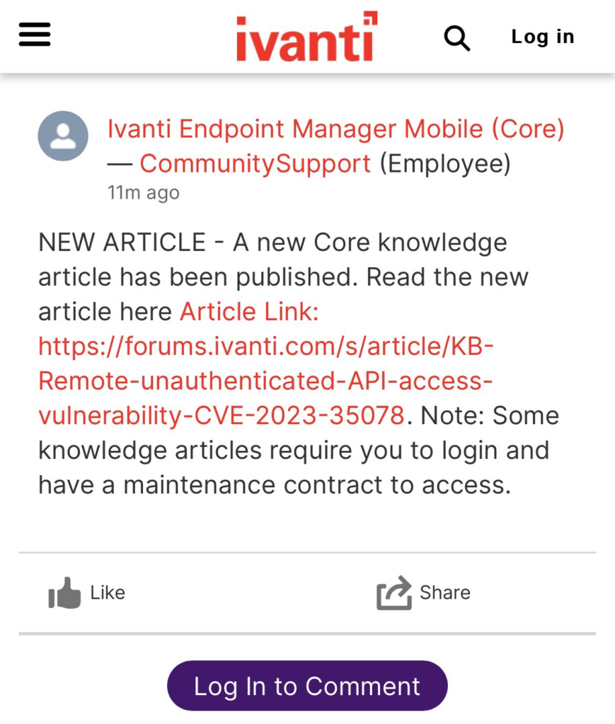 Ivanti MobileIron CVE202335078 An Urgent Call for Update!